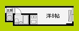 ファミールハイツ北大阪3号棟 ワンルームの間取図画像