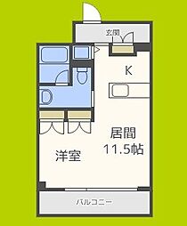 アーデンタワー南堀江 1Kの間取図画像
