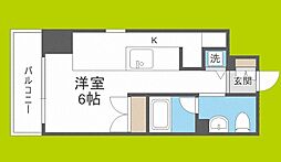 アーデンタワー南堀江 ワンルームの間取図画像