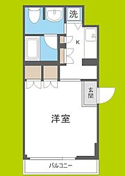 アーデンタワー南堀江 ワンルームの間取図画像