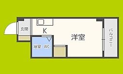 昭和グランドハイツ大淀 ワンルームの間取図画像
