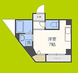 アムズコート勝山 ワンルームの間取図画像