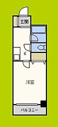 ロイヤル天満橋 1Kの間取図画像