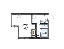 レオパレスウィステリア 1Kの間取図画像