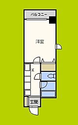 ロイヤル天満橋 1Kの間取図画像