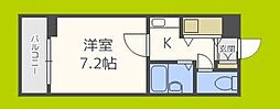 エバースクエア同心 1Kの間取図画像
