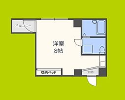 ホワイトハウス公園前 ワンルームの間取図画像