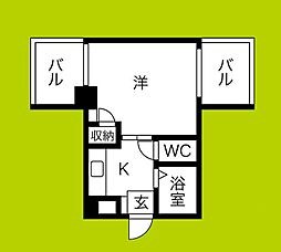 クレイン新大阪 ワンルームの間取図画像