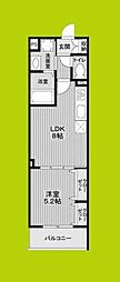 大阪市鶴見区諸口2丁目アパート 1LDKの間取図画像