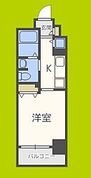 CITYSPIRE靭公園 1Kの間取図画像