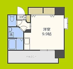 アスリート本町リバーウエスト ワンルームの間取図画像