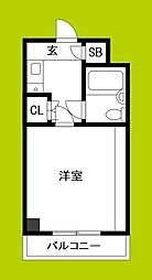 ヴェルデ阿倍野 1Kの間取図画像
