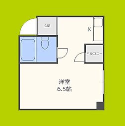 ジオナ新今里 ワンルームの間取図画像