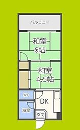 バンシャトー 2DKの間取図画像