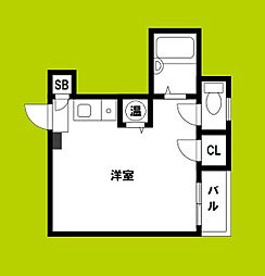 和所マンション中加賀屋 ワンルームの間取図画像