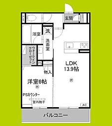 ラヴィエール南茨木I 1LDKの間取図画像