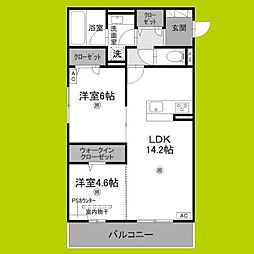 ラヴィエール南茨木II 2LDKの間取図画像