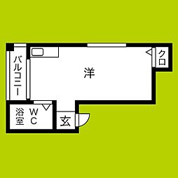 トリル日本橋 ワンルームの間取図画像
