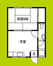北桑マンション 1DKの間取図画像