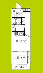 Smith堺 1DKの間取図画像