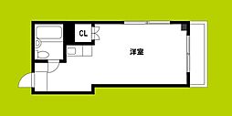 メビウス今里レジデンス ワンルームの間取図画像