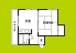 江田ビル 1DKの間取図画像