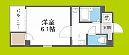 オーキッドコート北堀江 1Kの間取図画像