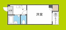 リバティー京橋 1Kの間取図画像
