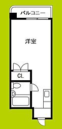 東洋ライオンズマンション野田 ワンルームの間取図画像