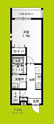 フジパレス阪急武庫之荘3番館 1Kの間取図画像