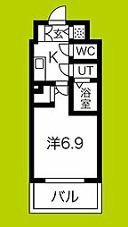 Resiur-H難波MINAMI 1Kの間取図画像