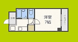 ベルビュー横堤 1Kの間取図画像