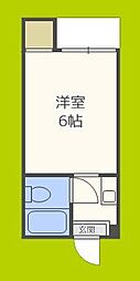 プレアール平野西 1Kの間取図画像