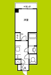 レジュールアッシュ京橋クロス 1Kの間取図画像