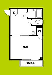 メゾンホワイティー 1DKの間取図画像