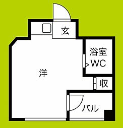 ハイコート堀江 ワンルームの間取図画像