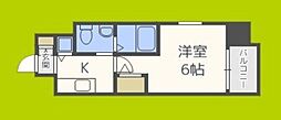 エスリード新大阪NORTH 1Kの間取図画像