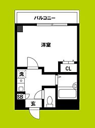 プレザント花園 1Kの間取図画像
