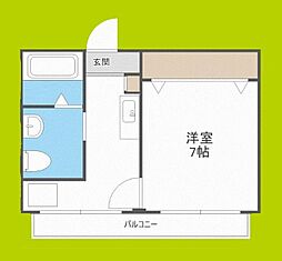 清水728ハイツ 1DKの間取図画像