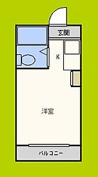 フロンティア21 ワンルームの間取図画像