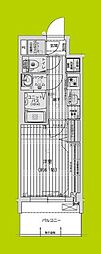 プレリス尼崎レーネヴィア 1Kの間取図画像