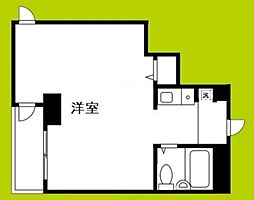 ハイネス北浜 ワンルームの間取図画像