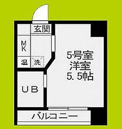 ベルメゾン相川 ワンルームの間取図画像