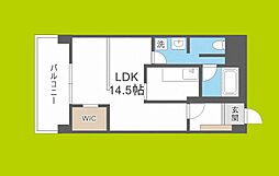 ラクメンビル ワンルームの間取図画像