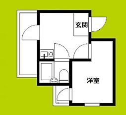 アメニティー新高二番館 1DKの間取図画像