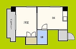 バスティオーネ柴島 1Kの間取図画像