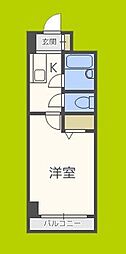 ノルデンハイム淡路D棟 1Kの間取図画像