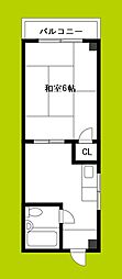 ユーハイム中巽 1Kの間取図画像