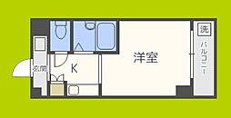 ドミール堺筋本町 ワンルームの間取図画像
