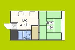 我孫子グランドハイツ2 1Kの間取図画像